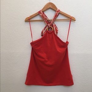 Michael kors bamboo print halter top